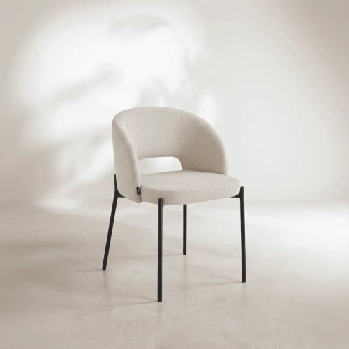 Chaise rembourrée couleur sable | Vente de Meubles Online