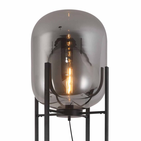 Lampadaire Aurora noir, design moderne avec abat-jour réglable élégant 2