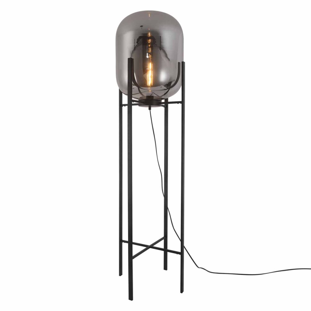 Lampadaire Aurora noir, design moderne avec abat-jour réglable élégant