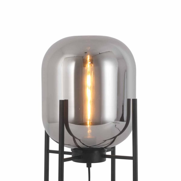 Lampe de table Aurora noire, design élégant avec structure métallique noire 2