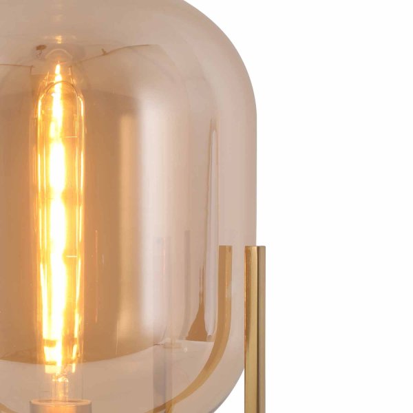 Lampe de table Aurora dorée, design glamour avec base métallique dorée 2
