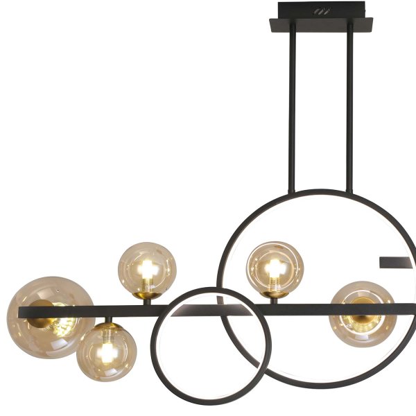 Suspension Stella 8 lumières noire, design ramifié type araignée élégant 2