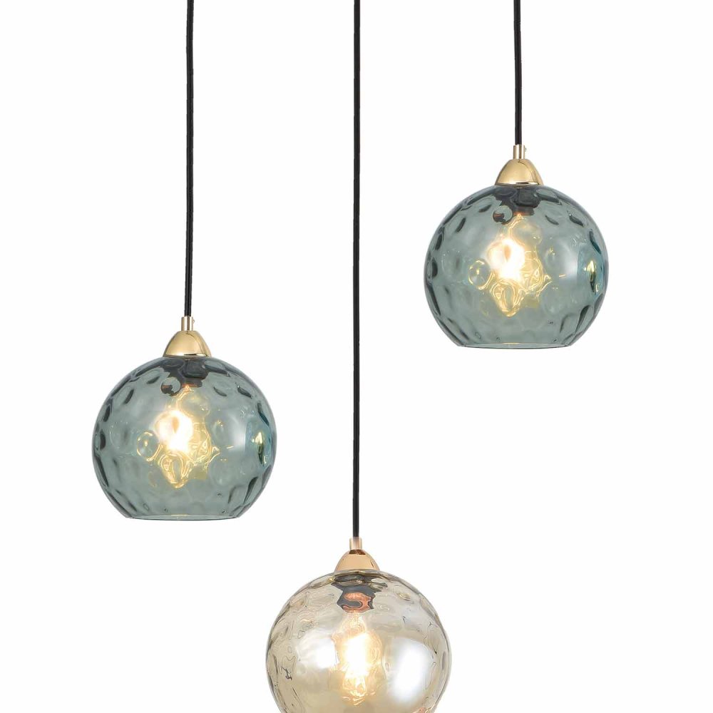 Suspension 3 Luces Lyria Ámbar y Fumé - Suspension - UKUKHOME.com