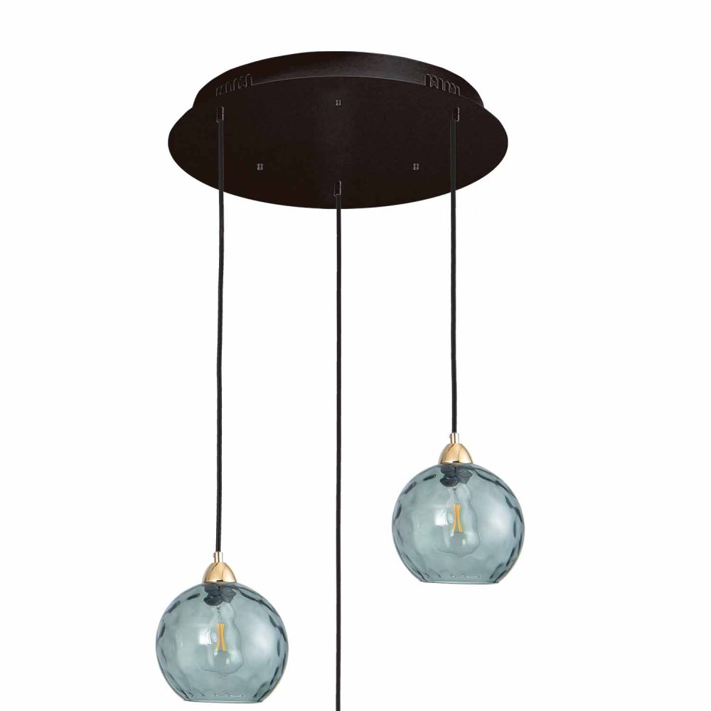 Suspension 3 Luces Lyria Ámbar y Fumé - Suspension - UKUKHOME.com