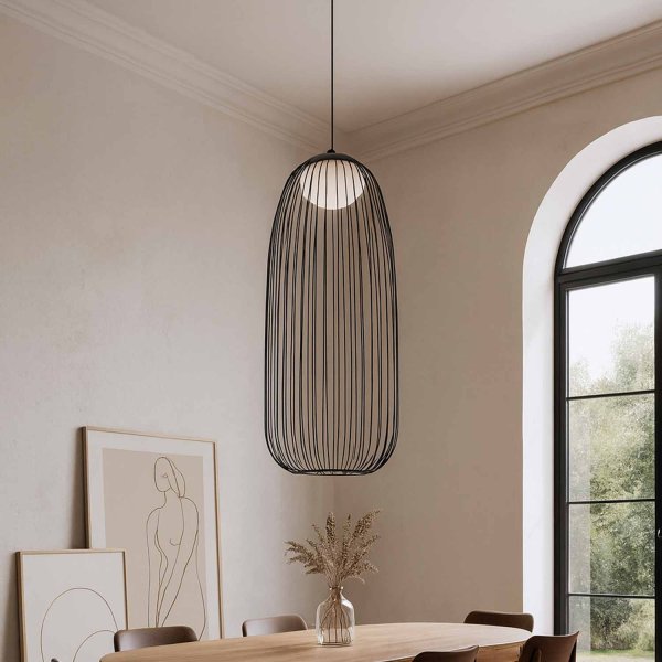 Plafonnier LED Nébula noir, plafonnier LED moderne au design élégant