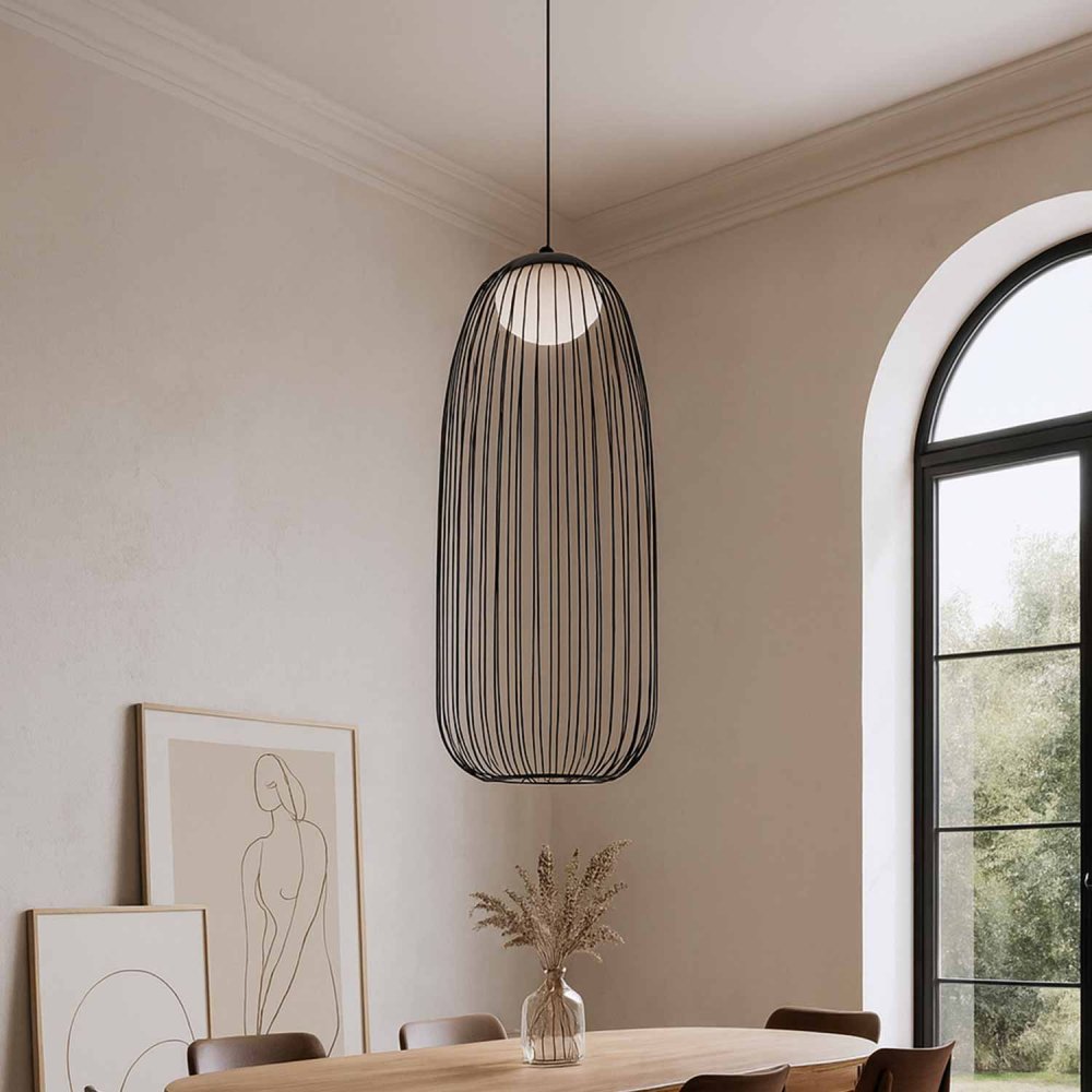 Plafonnier LED Nébula noir, plafonnier LED moderne au design élégant