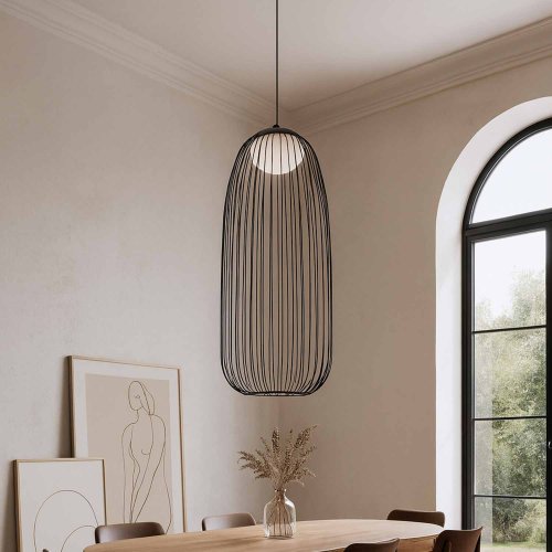 Plafonnier LED Nébula noir, plafonnier LED moderne au design élégant