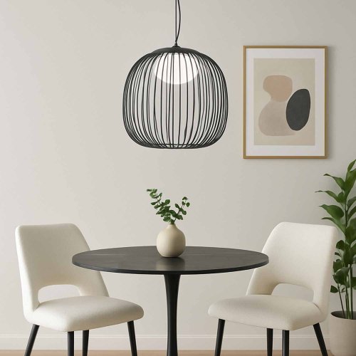 Plafonnier LED Eridan noir, plafonnier LED minimaliste au design actuel