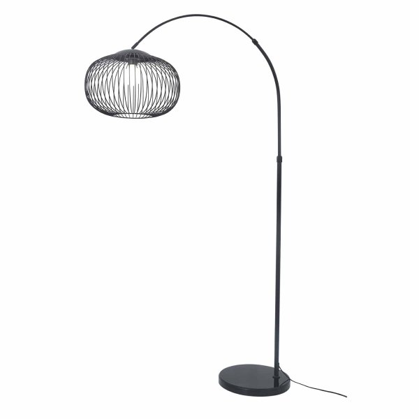 Lampadaire Aris 1 lumière noir, design élancé à finition noir mat 2