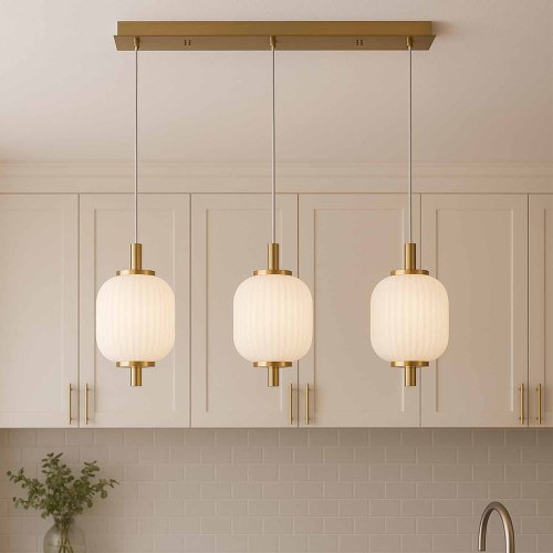 Suspension LED Odra 3 lumières, design moderne avec triple point lumineux