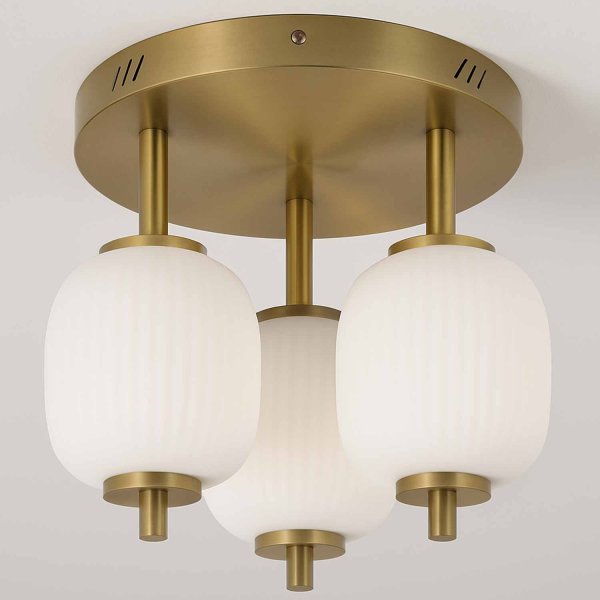 Plafonnier LED Odra 3 tulipes, plafond décoratif avec ampoules tulipes