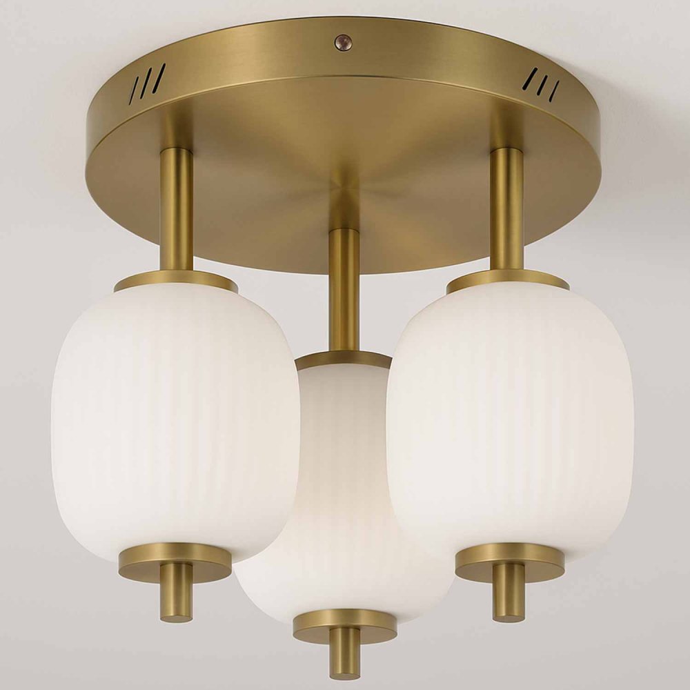 Plafonnier LED Odra 3 tulipes, plafond décoratif avec ampoules tulipes