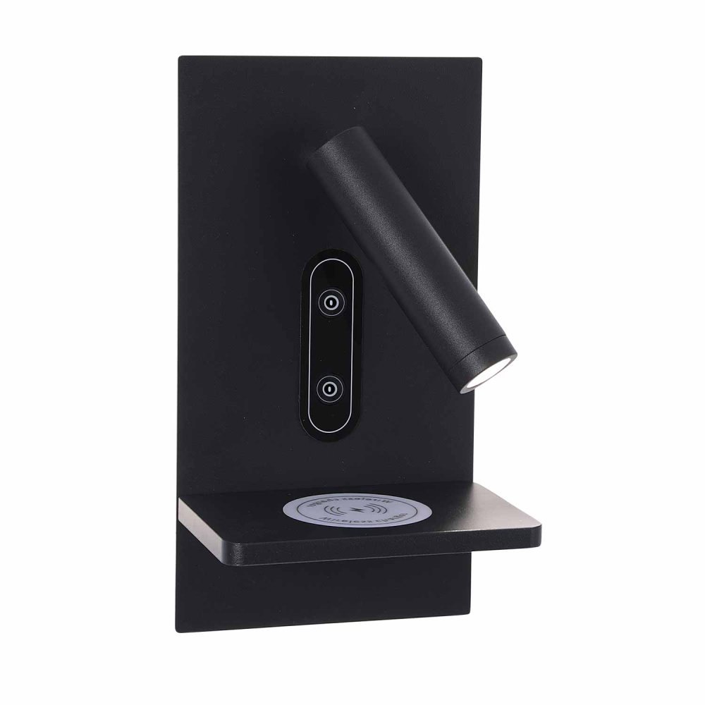 Applique LED Táctil Negro con Carga Inalámbrica 22Cm Eron - Applique LED - UKUKHOME.com