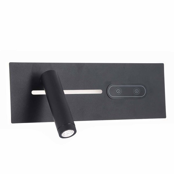 Applique LED tactile Gali noire 27,5 cm, commande tactile finition noir mat 2