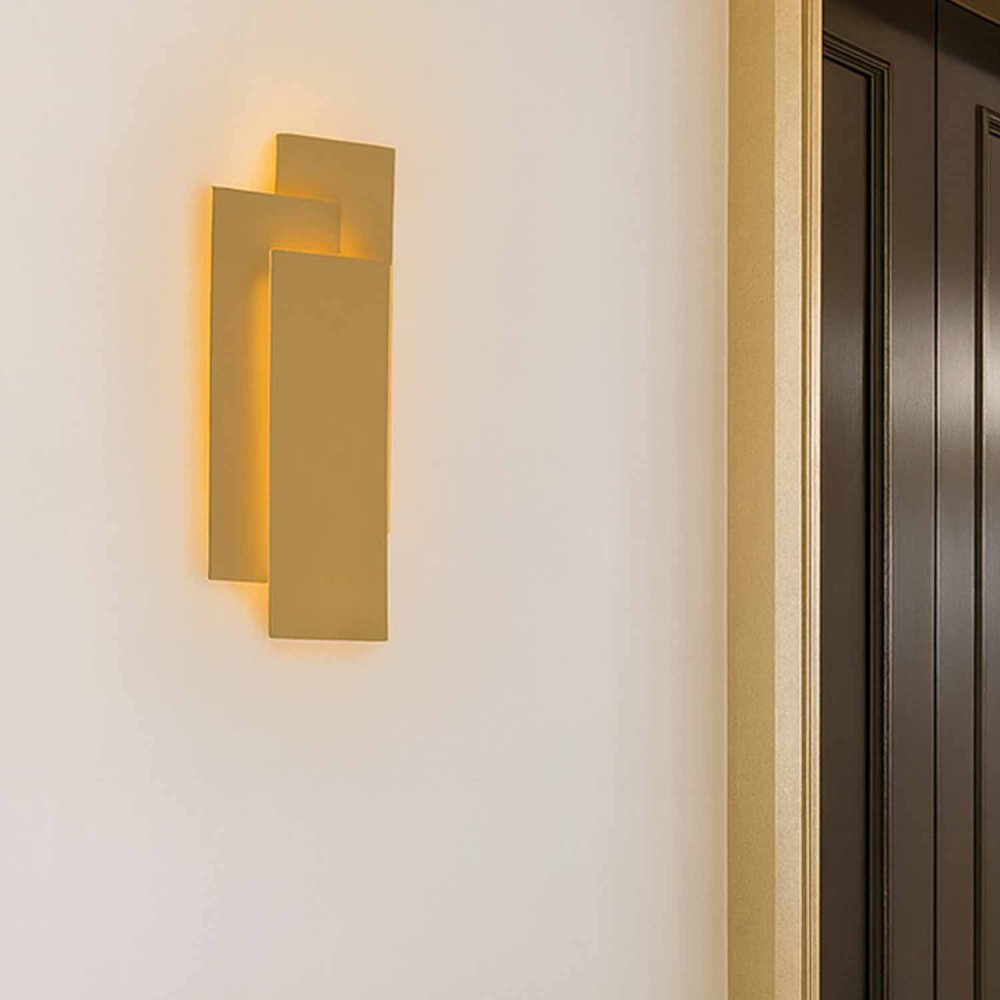 Applique LED décorative Onyx dorée, ornementale à finition dorée brillante