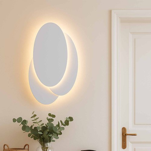 Applique LED décorative Rumy blanche, applique décorative au design moderne