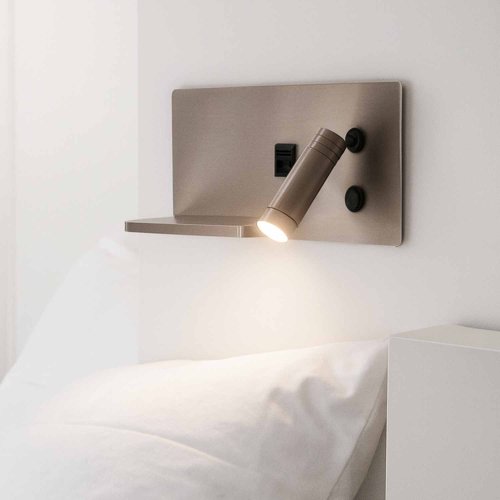 Applique LED Níquel con Carga Inalámbrica y Usb 30Cm Somni - Applique LED - UKUKHOME.com