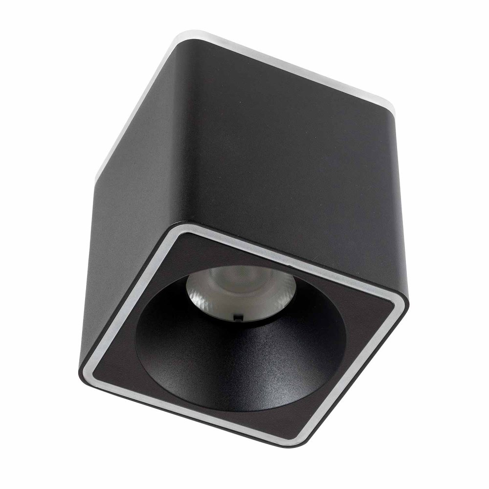 Foco Led de Superficie Cuadrado Ø12Cm color Negro Rouk - Spot LED de surface - UKUKHOME.com