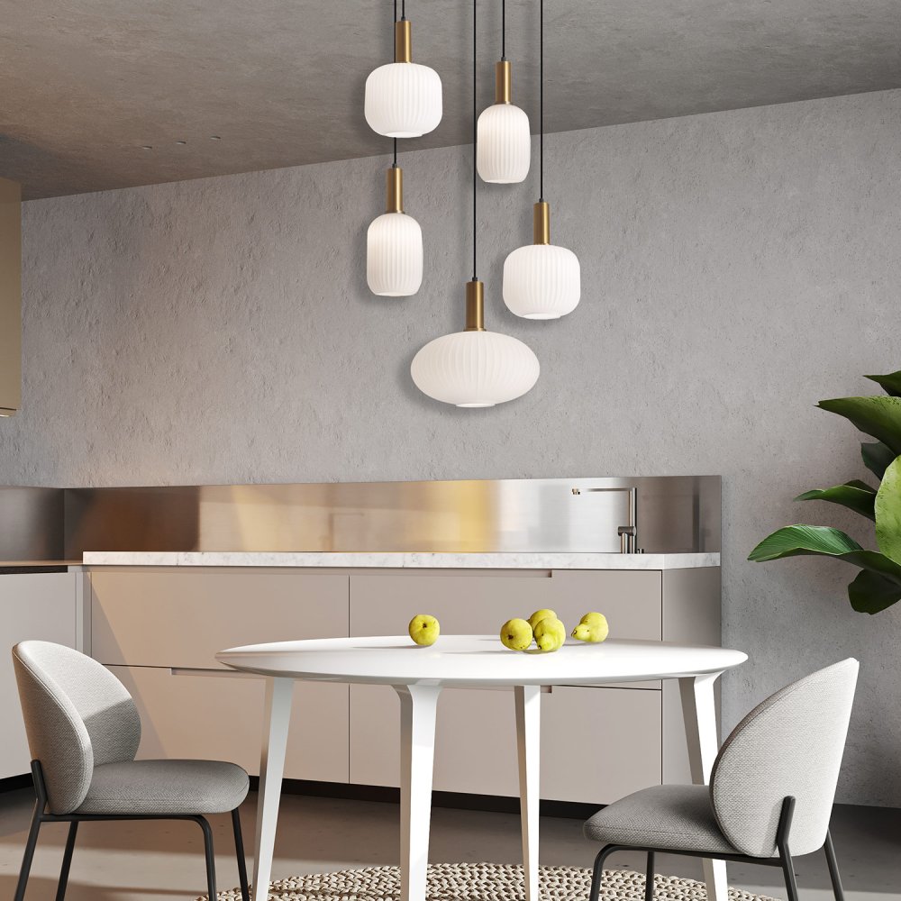 Plafonnier Bruma 5 lumières, plafonnier décoratif avec cinq points lumineux