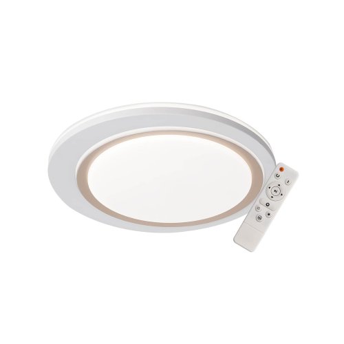 Plafonnier LED dimmable Bakar 35W Ø37 cm blanc et doré, dimmable compact