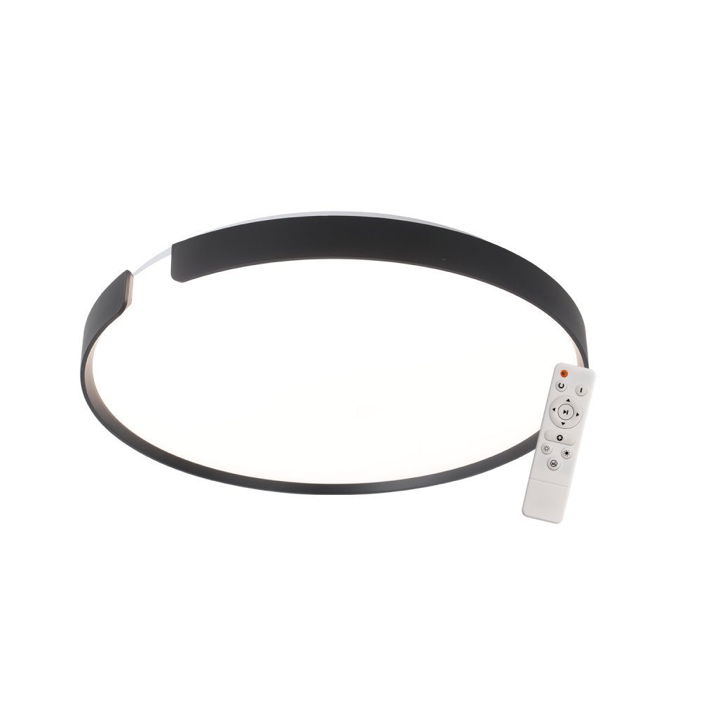 Plafonnier LED dimmable Robby 53W Ø50 cm noir, dimmable grande puissance