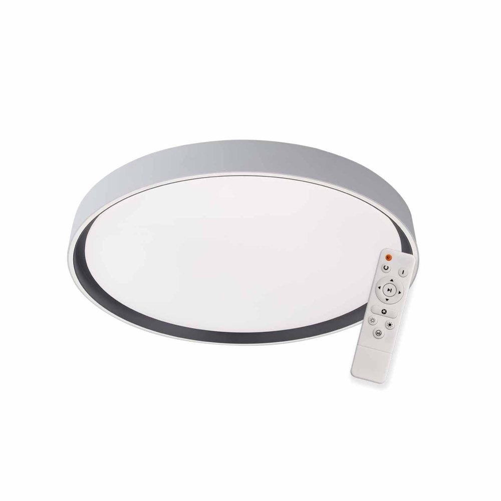 Plafonnier LED dimmable Lorens 68W Ø58 cm blanc et noir, dimmable bicolore