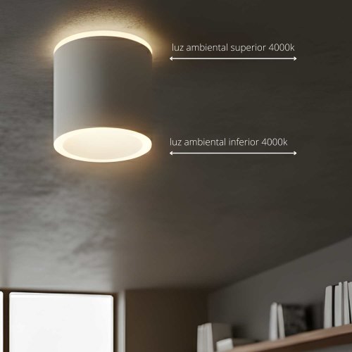 Foco Led de Superficie Cilíndrico Ø12Cm color Blanco Trent - Spot LED de surface - UKUKHOME.com