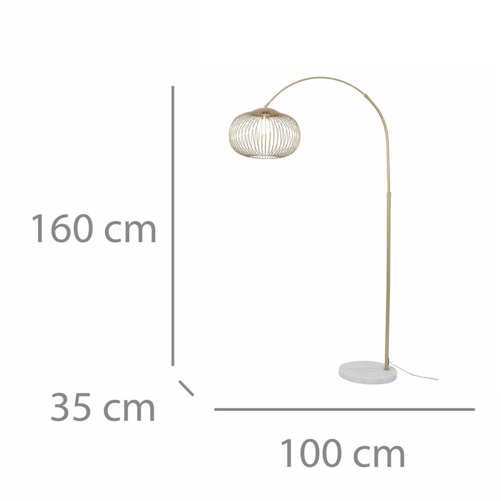 Lampe sur Pied Aris 1 Luz color Dorado - Lampe sur pied - UKUKHOME.com