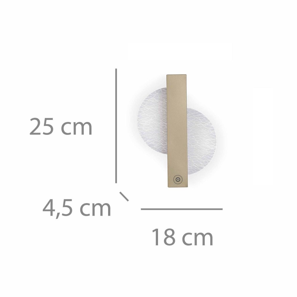 Applique LED Táctil Dorado 25Cm Yanuk - Applique LED - UKUKHOME.com