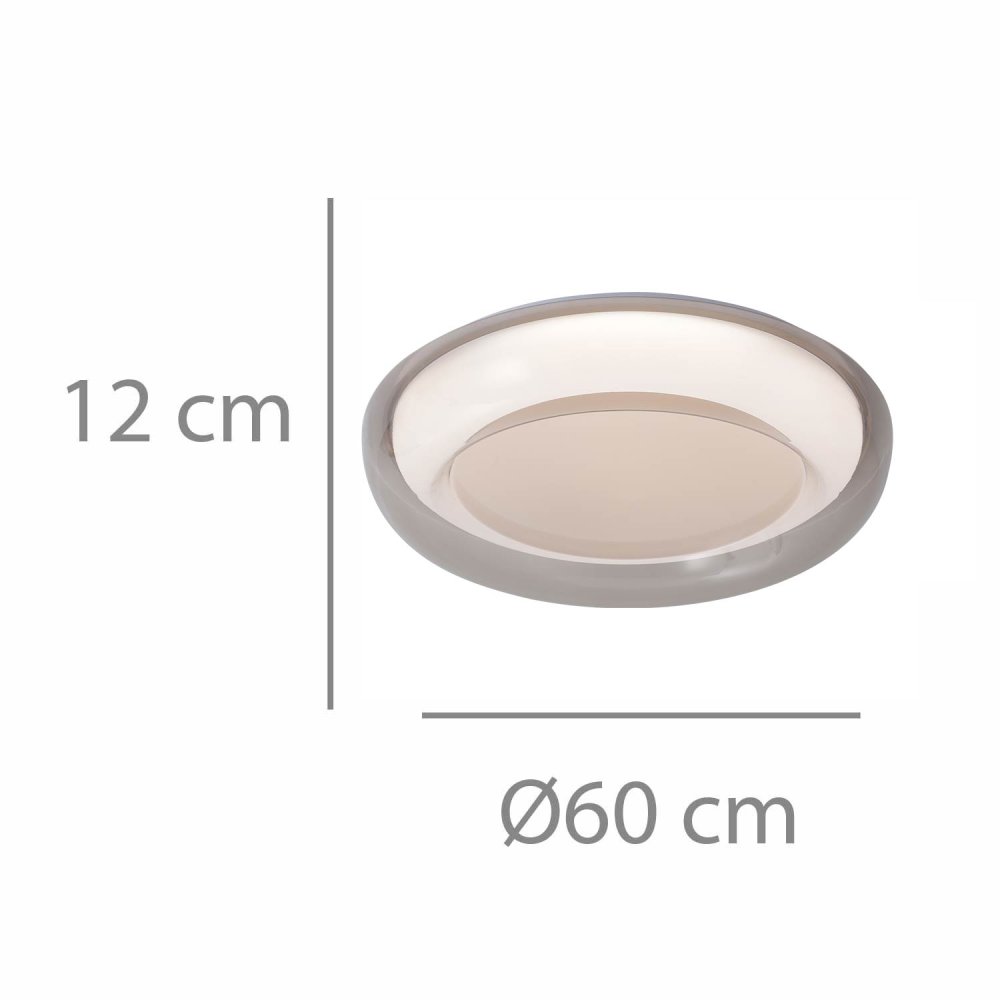 Plafonnier LED Redondo 68W Regulable Ø60Cm Blanco y Fumé Sinai - Plafonnier LED - UKUKHOME.com