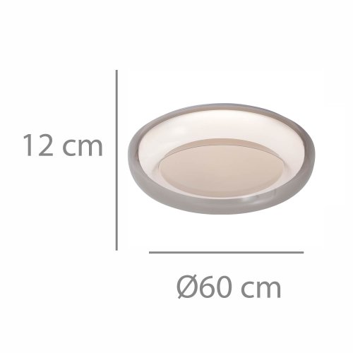 Plafonnier LED Redondo 68W Regulable Ø60Cm Blanco y Fumé Sinai - Plafonnier LED - UKUKHOME.com
