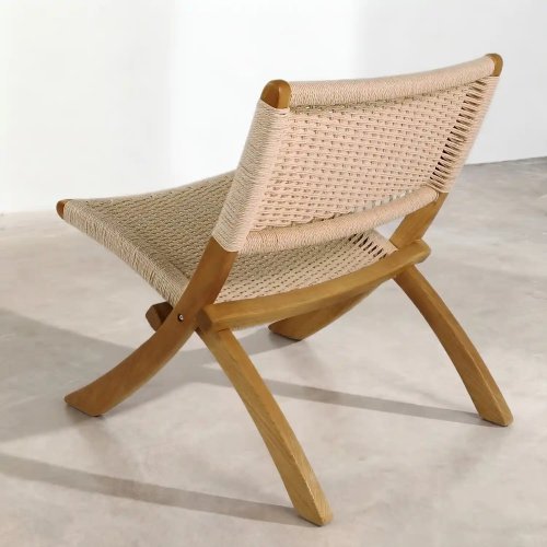 Fauteuil Mali en bois d’orme et corde naturelle | Ukukhome