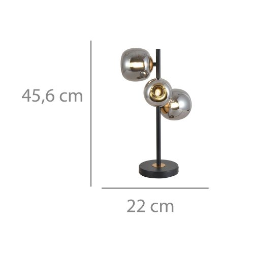 Lampe de table en verre fumé | Vente de Meubles Online