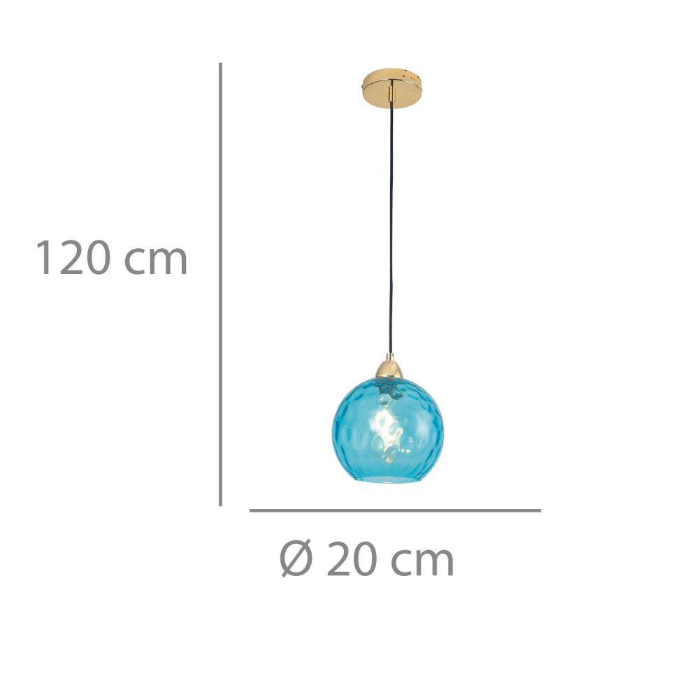 SUSPENSION 1 LUMIÈRE LYRIA BLEU | Ukukhome