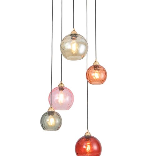 PLAFONNIER 5 LUMIÈRES LYRIA MULTICOLORE | Ukukhome