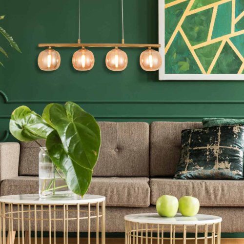 PLAFONNIER 4 LUMIÈRES OKO AMBRÉ | Ukukhome