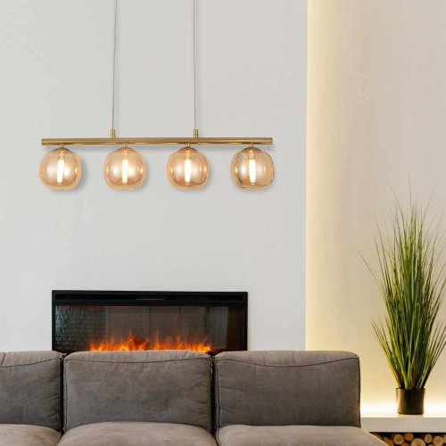 PLAFONNIER 4 LUMIÈRES OKO AMBRÉ | Ukukhome