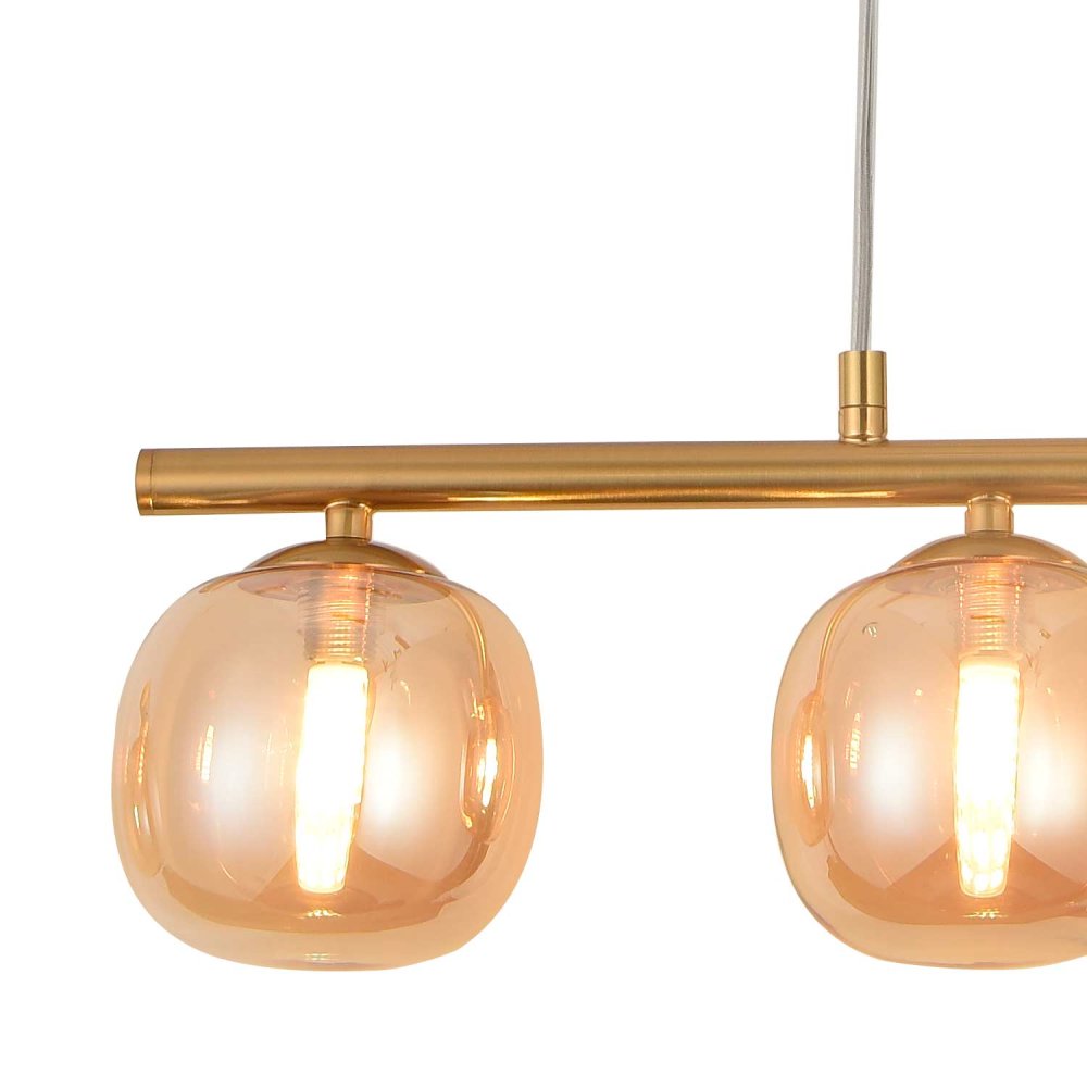 PLAFONNIER 4 LUMIÈRES OKO AMBRÉ | Ukukhome