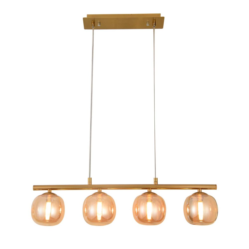 PLAFONNIER 4 LUMIÈRES OKO AMBRÉ | Ukukhome