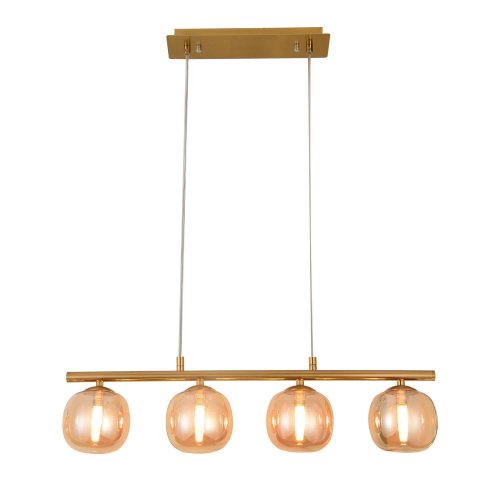 PLAFONNIER 4 LUMIÈRES OKO AMBRÉ | Ukukhome