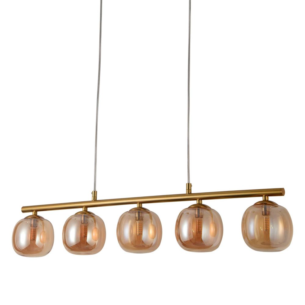 PLAFONNIER 5 LUMIÈRES OKO AMBRÉ | Ukukhome