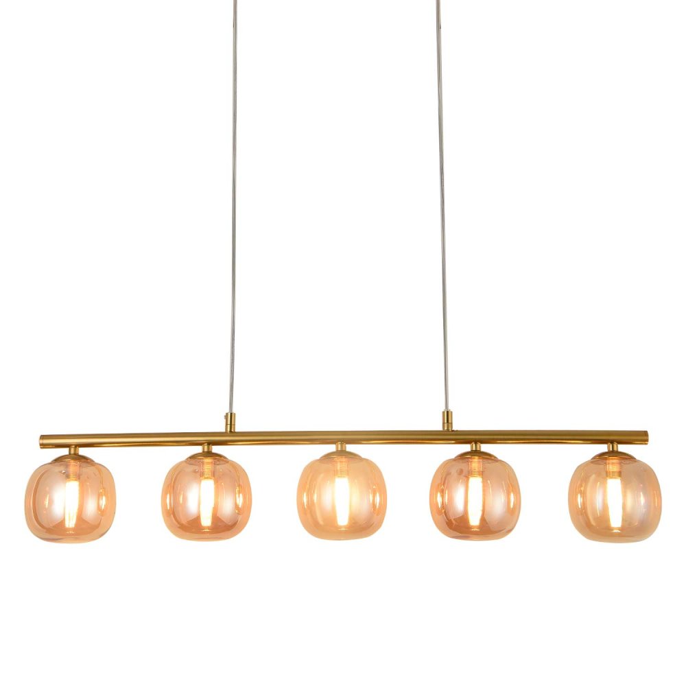 PLAFONNIER 5 LUMIÈRES OKO AMBRÉ | Ukukhome
