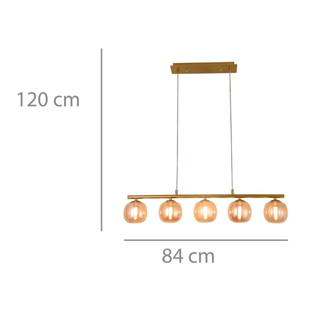 PLAFONNIER 5 LUMIÈRES OKO AMBRÉ | Ukukhome