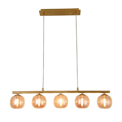 PLAFONNIER 5 LUMIÈRES OKO AMBRÉ | Ukukhome