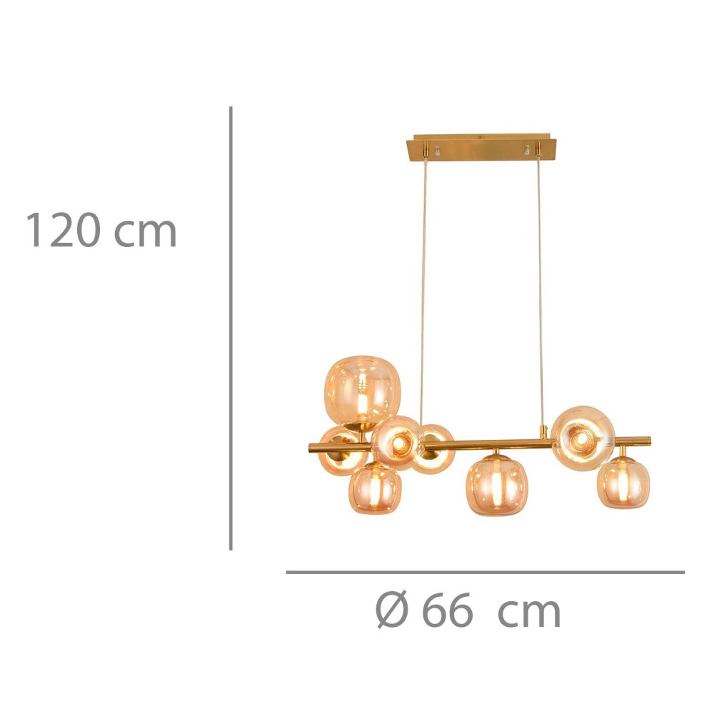 SUSPENSION 8 LUMIÈRES OKO AMBRÉ | Ukukhome