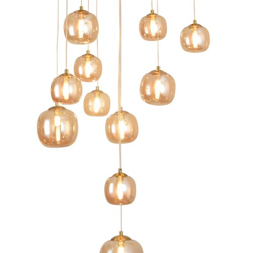 PLAFONNIER 16 LUMIÈRES OKO AMBRÉ | Ukukhome