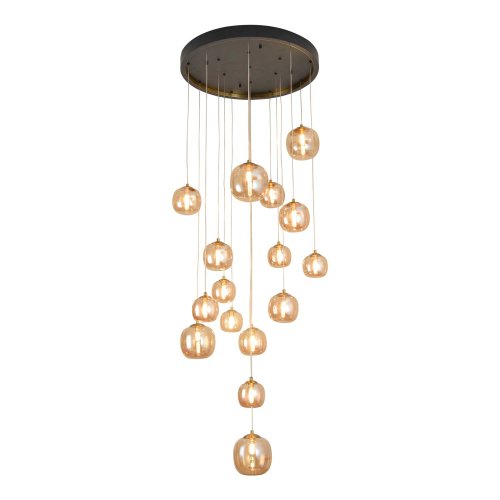 PLAFONNIER 16 LUMIÈRES OKO AMBRÉ | Ukukhome
