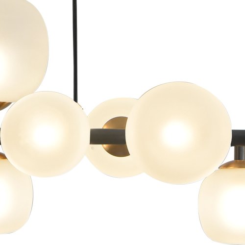 SUSPENSION 10 LUMIÈRES OKO BLANC OPAL ET NOIR | Ukukhome