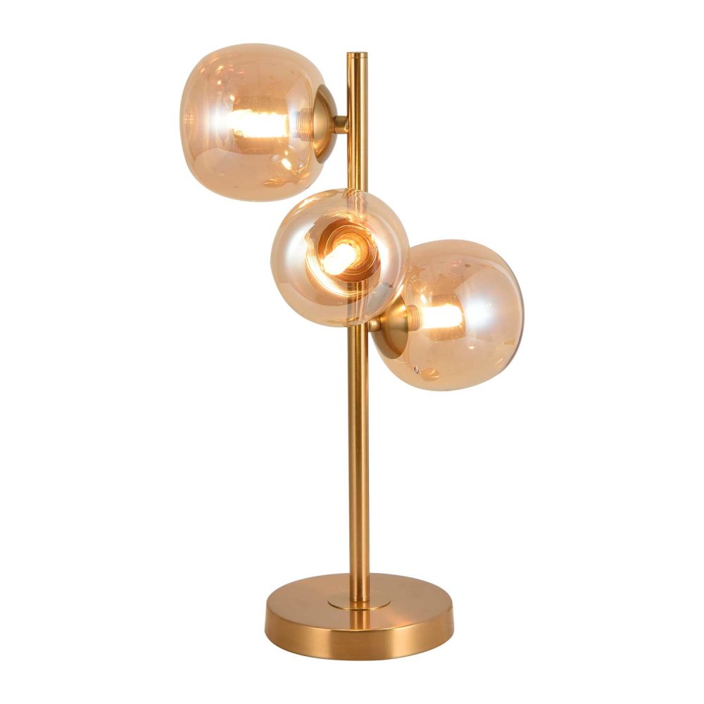LAMPE À POSER 3 LUMIÈRES OKO AMBRÉ | Ukukhome