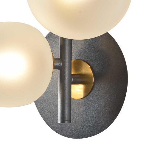 APPLIQUE MURALE 3 LUMIÈRES OKO BLANC OPAL ET NOIR | Ukukhome